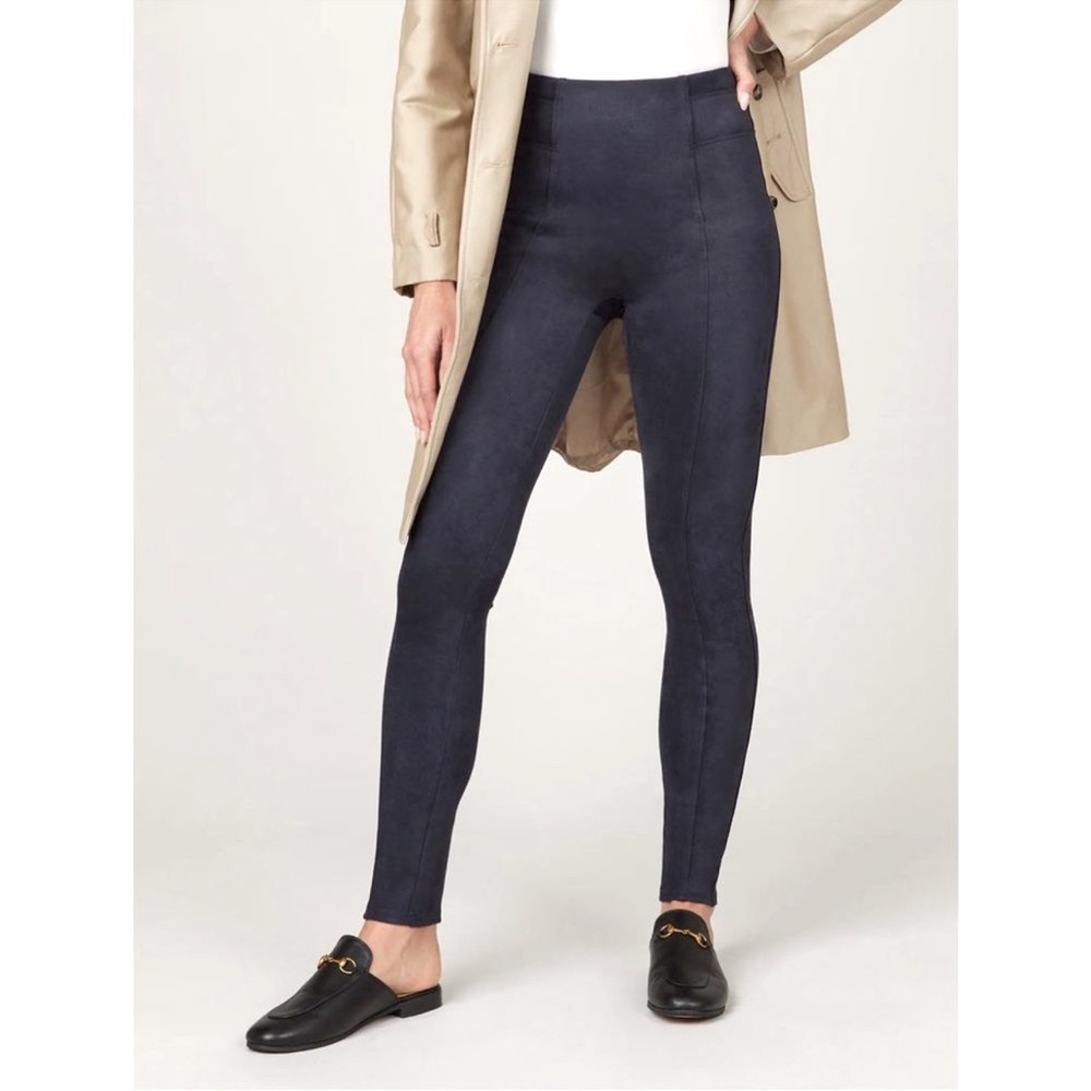 Spanx Faux Suede Leggings classic navy small new